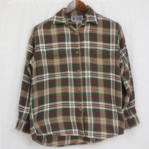 Vintage 100% Cotton Flannel Plaid Shirt Ladies' Small